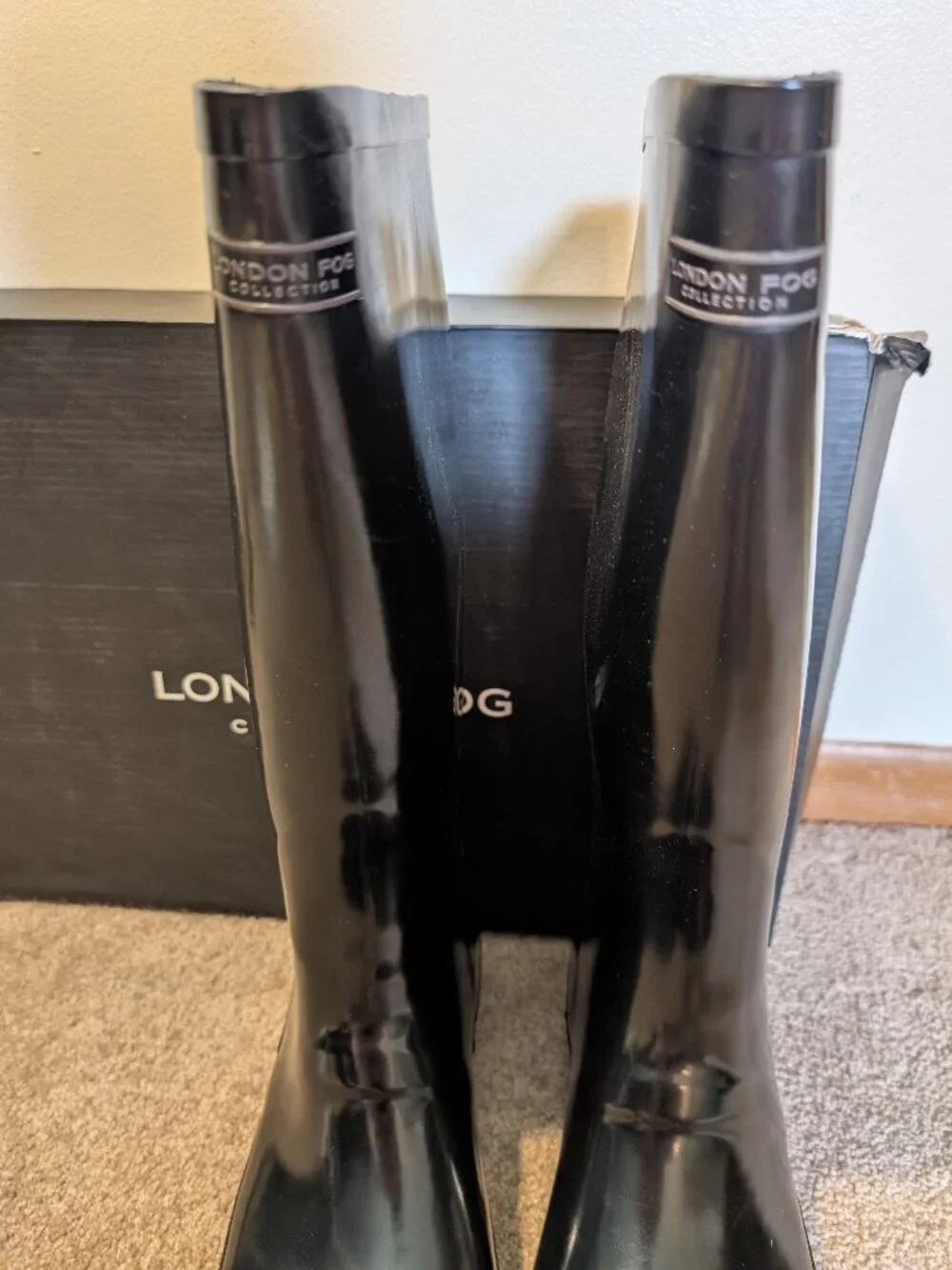 NWT London Fog rain boots Thames black size 10